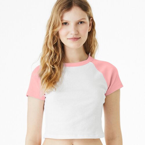 Bella Ladies Micro Rib Raglan Baby T-Shirt Thumbnail