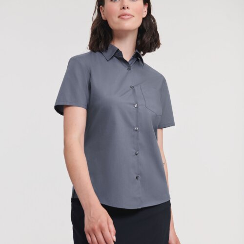 Ladies' Short Sleeve Classic Polycotton Poplin Shirt Thumbnail