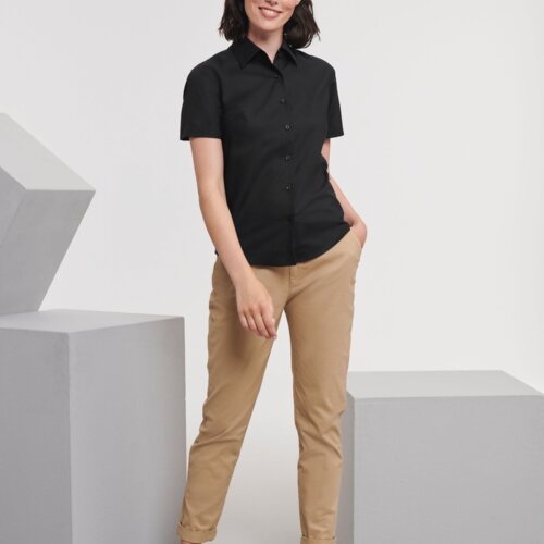 Ladies' Short Sleeve Tailored Oxford Shirt Thumbnail