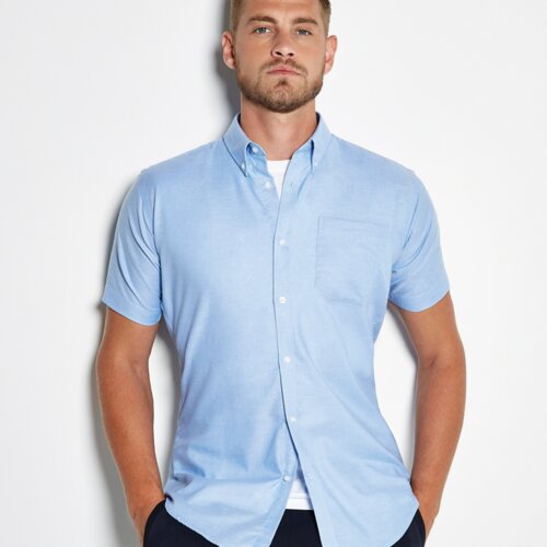 Kustom Kit Short Sleeve Slim Fit Oxford Shirt Thumbnail