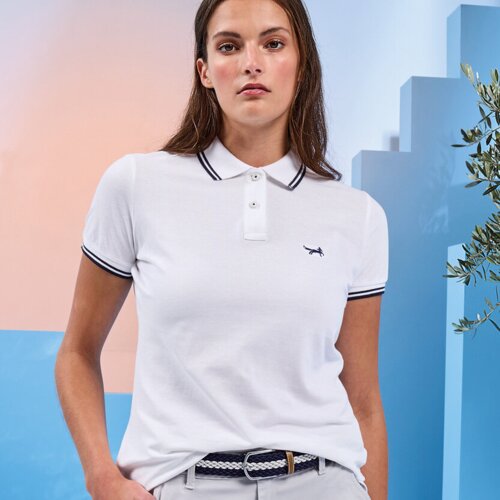 Women's classic fit tipped polo Thumbnail