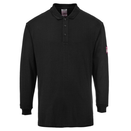 Flame Resistant Anti-Static Long Sleeve Polo Shirt Thumbnail