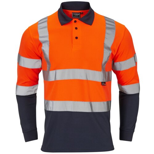 Hi Vis Two Tone Long Sleeve Polo Shirt Thumbnail