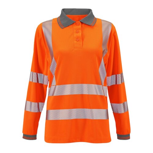 Ladies Hi Vis Orange Jaya Birds Eye Polo Thumbnail