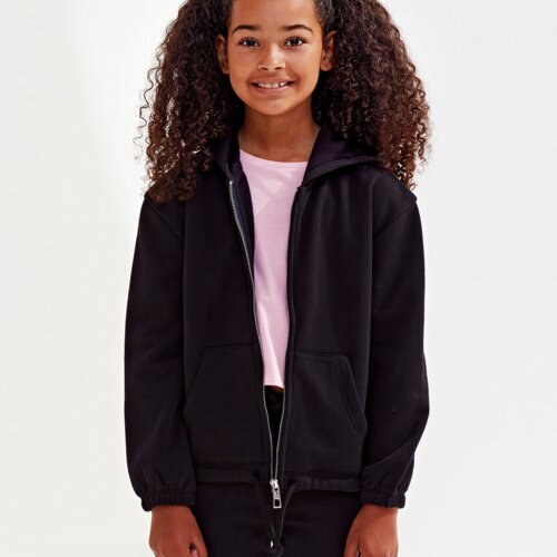 Kids TriDri® recycled cropped oversize full-zip hoodie Thumbnail
