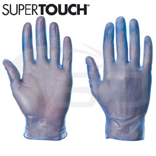 Supertouch Vinyl Gloves (Powder-Free) - Blue (Pack of 100) Thumbnail