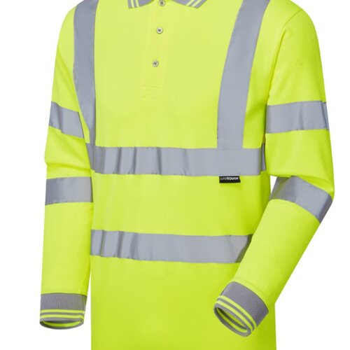 35E41-7 - Hi Vis Long Sleeve Bird Eye Polo Thumbnail