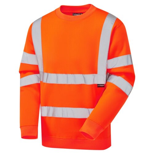 56881 Supertouch Hi Vis Orange Crew Neck Sweatshirt Thumbnail